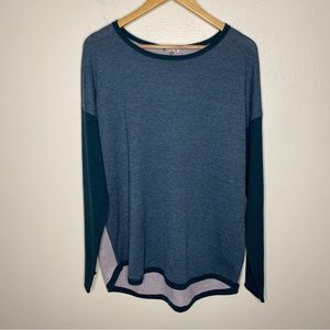 NWT Smartwool Shadow Pine Crew Sweater Mist Blue Color Block XL